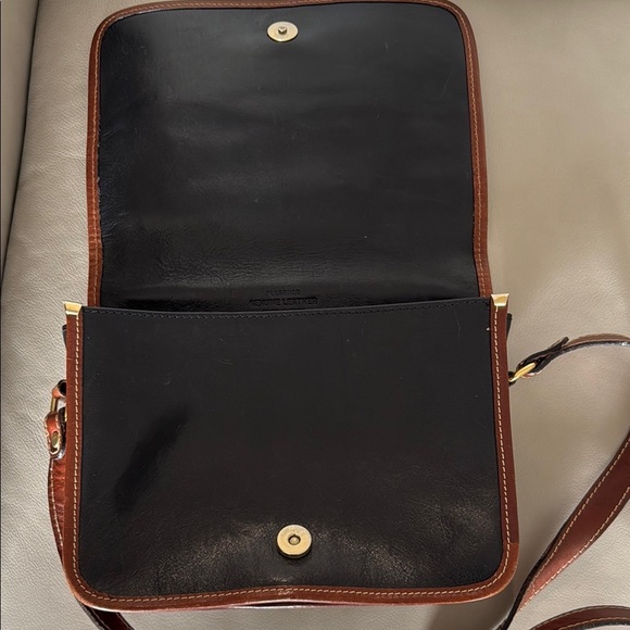 Raffaello Black and Brown Leather Crossbody Bag - Picture 6 of 10